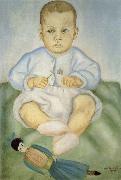 Frida Kahlo The little girl fold the diaper oil on canvas